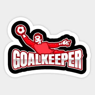 Football goalkeeper - red Sticker